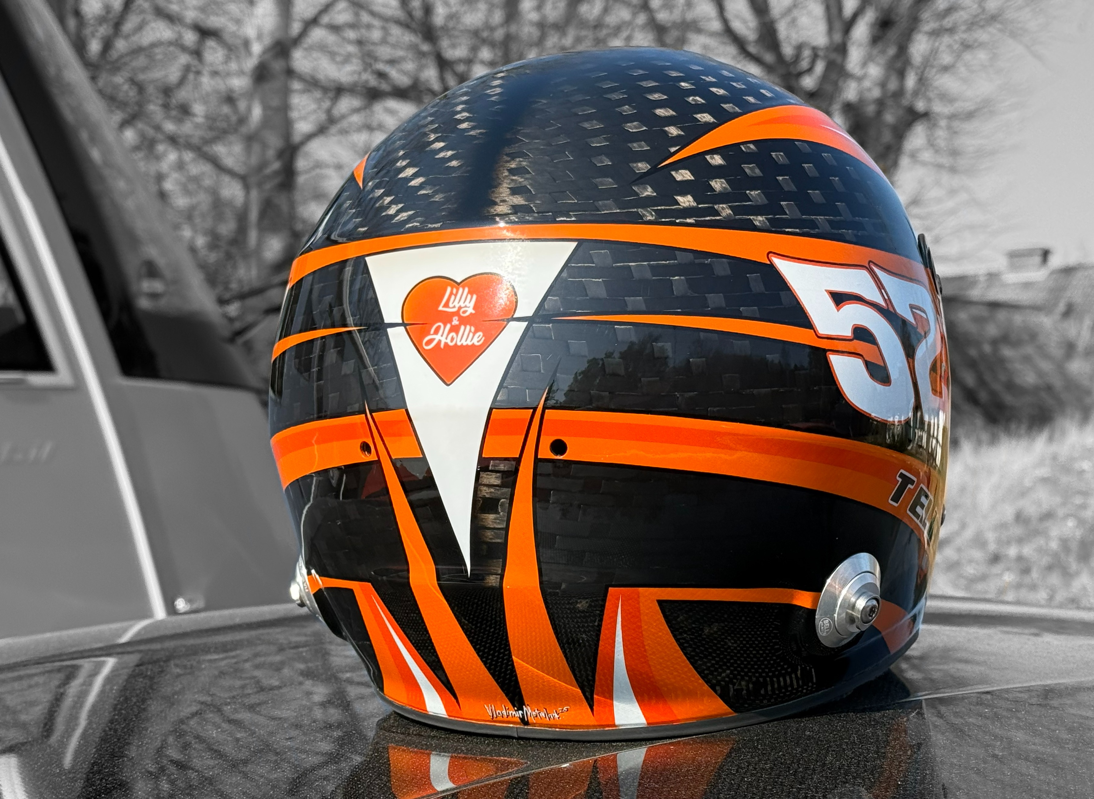 bell racing helmet 52 аэрография на карбоновом шлеме для гонок 